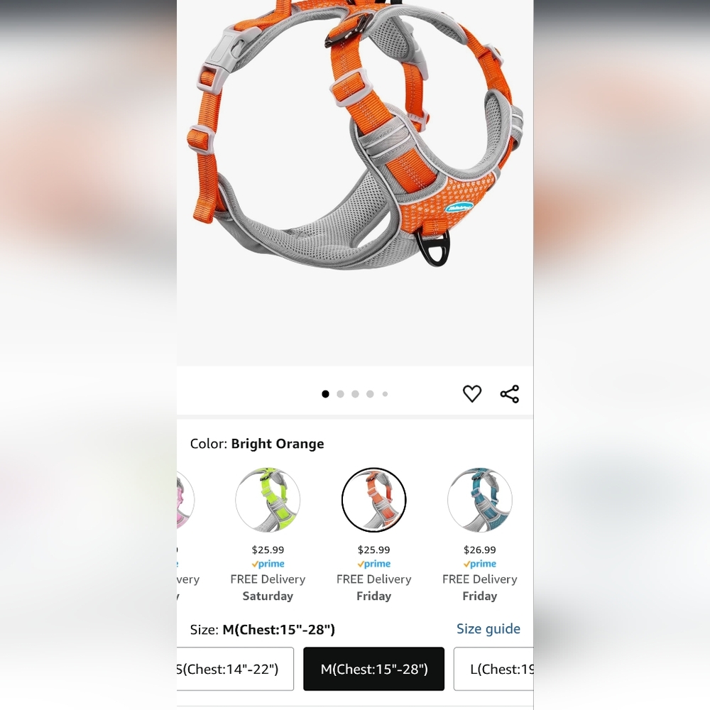 ThinkPet Med Orange No-Pull Dog Harness